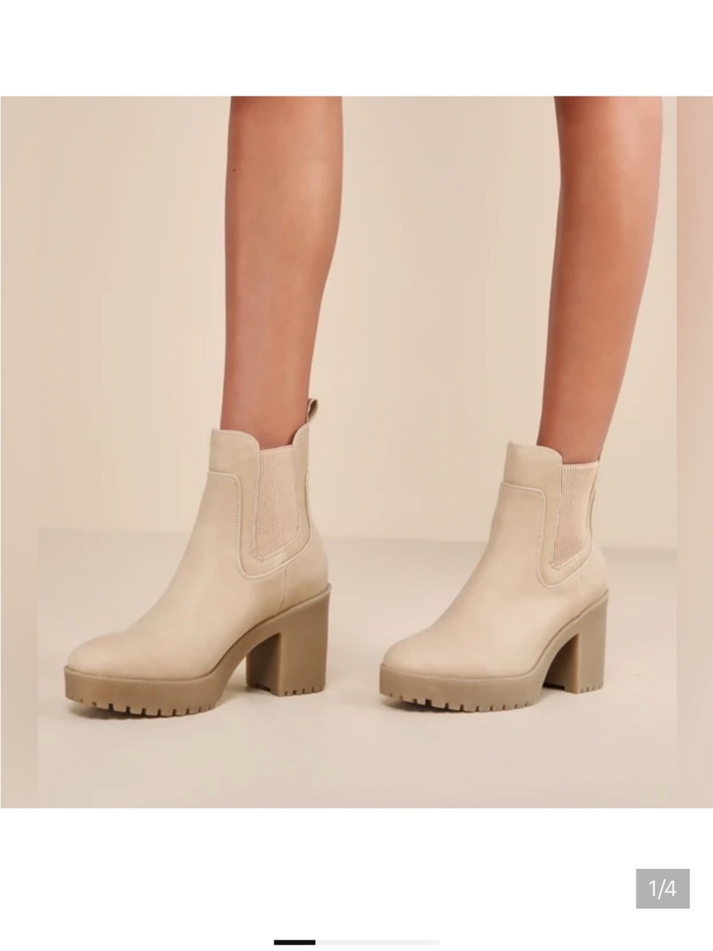Chinese Laundry Good Day Natural Nubuck Platform Ankle Boots - worn 1x